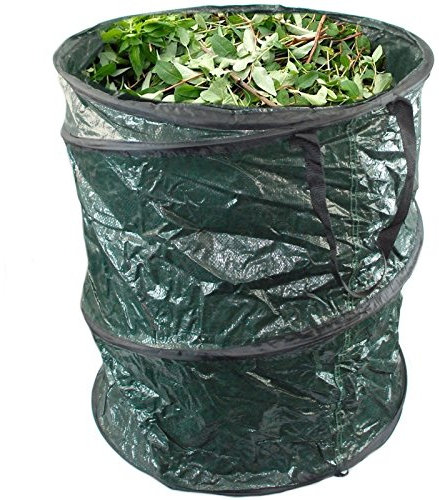 SIMPA® 170L Litre Extra Large Pop Up Garden Bag Tidy Waste Bin Refuse Sack Bag Leaves Grass Cutting Weeds Twigs Metal Wire Pop Up Garden Bag Size, 56CM x 69CM (Pack of 2)