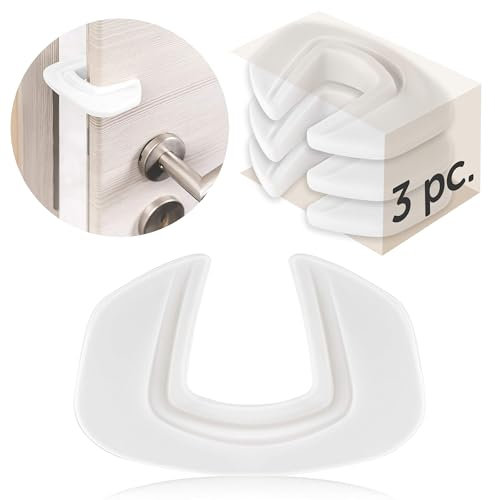 Coona 3x Finger Klemmschutz für Türen, extra stark - Türstopper Keil aus stabilem Kunststoff, bis 50 kg belastbar - Kindersicherung Set Kinder Baby Schutz - Weiß