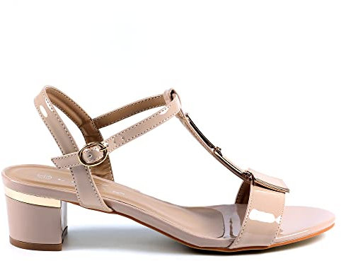 Lunar Shoes Ladies Blaze Nude Patent Sandal 5 Nude