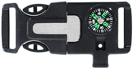 West Coast Sopravvivenza Fibbia Paracord – 3/10,2 cm – con Fischietto, Pietra focaia Raschietto, Compass, And Fire Starter – Disponibile in 5, 10, 25 Confezioni, 5 Pack