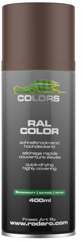 COLORS Sprühlack - 400ml Spraydose - Sprühfarbe für alle Oberflächen, Innen und Aussenbereich, Tolle Deckkraft | RAL8017 - Schokobraun Seidenmatt