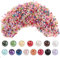 FOGAWA 2000pcs Perle de Verre Rondes 4mm Perles en Verre Multicolores Sombre et Clair pour DIY Fabrication de Bijoux Collier Bracelet, 4mm, Trou: 1mm