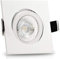 trendlights24 Bianco LED Einbaustrahler 230V Weiß matt eckig 3-Stufen dimmbar, 5er Set Warmweiß Spots 5W flach 35 mm, Deckenspots schwenkbar
