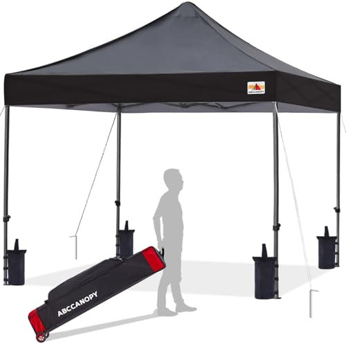 ABCCANOPY Pavillon 2,5x2,5M WASSERDICHT Flatpavillon Pop-up Gartenzelt Festzelt,Schwarz