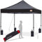 ABCCANOPY Pavillon 2,5x2,5M WASSERDICHT Flatpavillon Pop-up Gartenzelt Festzelt,Schwarz