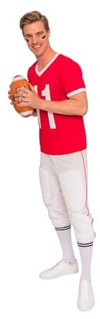 Deiters American Footballer 2-tlg. Herren rot/weiß 4XL