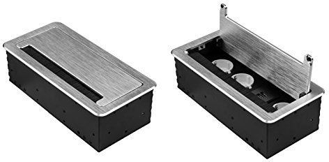 Einbausteckdose Silber mit 3x230V & 2x USB