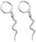 1 Paar Schlange Creolen Baumeln Ohrringe 925 Sterling Silber Ohrringe Schmuck für Frauen Dame (Weißgold)