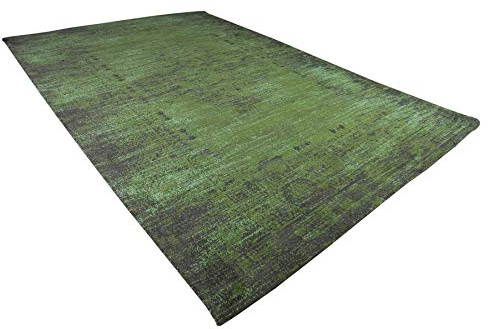 invicta INTERIOR Eleganter Baumwoll-Teppich POP Art 240x160cm smaragdgrün orientalisches Muster Wohnzimmerteppich Läufer