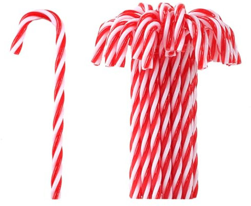 HERZWILD 32pcs Candy Cane Hanging Ornaments for Christmas Tree Decorations No Hole (Wukong 13cm Rot-Zuckerstangen)