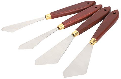 spatola per pittura a spatolaraschietto per miscelazione per pittura a olio, miscelazione acrilica, Set di coltelli da tavolo per artisti in acciaio inossidabile 4 pezzi Painting Tools