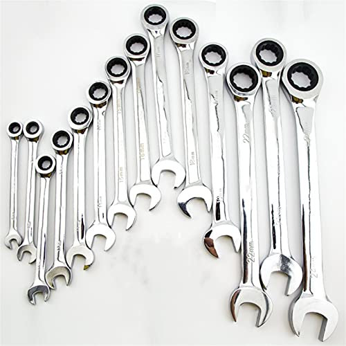 RCYF Ratchet Spanner,Rachet Set Spanners 1Pcs 24mm 25mm 27mm 30mm 32mm Fixed Double Head Ratchet Wrench Keys Combination Spanner Set Universal Wrench (Color : 20mm)