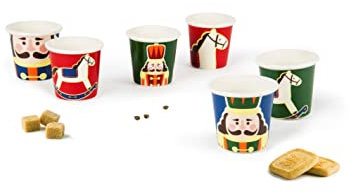 Excelsa Vintage Christmas Lot de 6 verres à café, capacité 90 ml, porcelaine, décoration de Noël