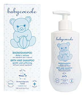 Babycoccole BAGNO SHAMPOO DOLCE E SETOSO per il bagnetto di neonati e bambini. Con Estratti di Fiore di Loto e Ingredienti Naturali, per Pelli Sensibili. 250 ml