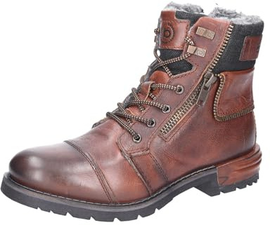 bugatti Herren Schnürstiefel, Männer Stiefel, Wechselfußbett, Warm gefüttert