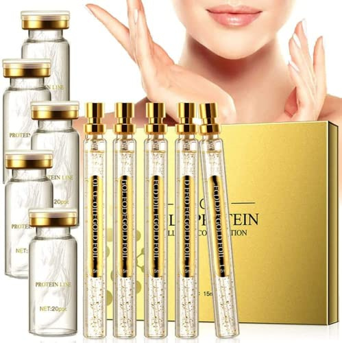 Hilos Tensores Para El Rostro, Hilos De Colageno Absorbibles Para La Cara, Beaute Protein Thread Lifting Set (5Pcs Serum+100Pcs Collagen Thread)