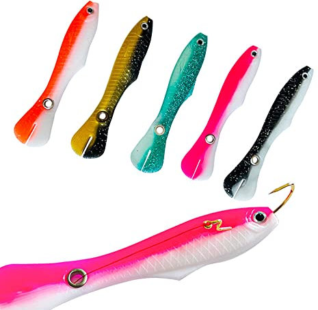 Senvenelec 5Pcs bionic Loach Baita morbida, esca da pesca biomimetica, esca in plastica morbida, esca in silicone biomimetico, esca da pesca marina artificiale.
