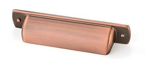 khtumeware 6 Pack 2-1/2(64mm) Brushed Antique Copper Drawaer Pulls Cabinet Cup Pulls Kitchen Hardware Bin Cup Drawer Pulls Drawer Handles Knobs.