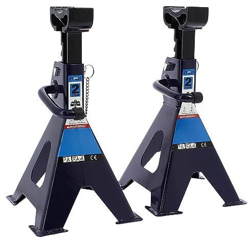 S SUMEX Cavalletto per auto e altri veicoli da 2 tonnellate 2000 kg rinforzato, con perno di sicurezza e omologato, 2 und.