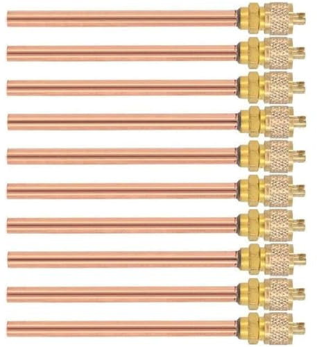 Greluma 10 Pz Valvola di Accesso per la Manutenzione 1/4'' SAE x 1/4'' OD x 4'' Nucleo dello Stelo Refrigerazione AC
