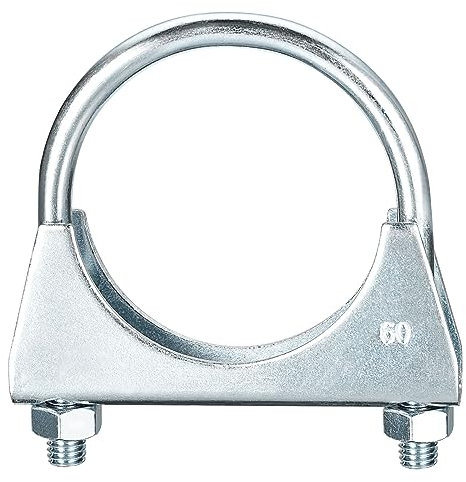 QUARKZMAN Marmitta Bullone U Morsetti per 60mm(2-3/8) Diametro Scarico Coda Tubo, 1pz Scarico U Fascetta Sella Tipo Bullone U Fascette