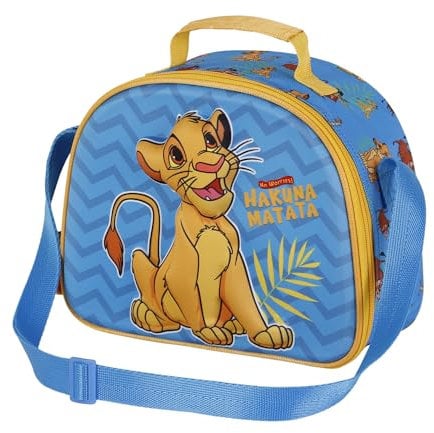 Disney El Rey León, Bolsa Portamerienda 3D, 25.5 x 20 cm, Azul Hakuna