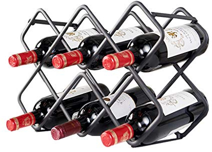 Schlichtes Weinregal aus Metall, für die Arbeitsplatte, unabhängiger Weinschrank, Spind, Heimdekoration, Schwarz