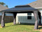 PURPLE LEAF Alu Pavillon 4 x 4.6 m Wasserdicht Stabil Winterfest Gartenpavillon mit Stahldach Hardtop Pavillon mit Seitenteile, Grau