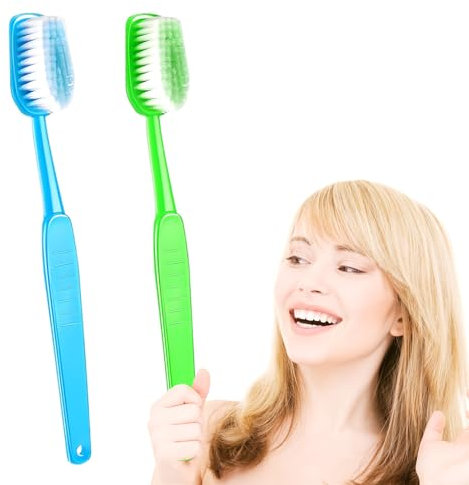 Riesige Zahnbürsten-Requisiten, übergroße Gag-Badebürsten, riesiger Comedy-Artikel für Kostümzubehör, Fotoshootings, Partygeschenke, Haustierpflege, Grün und Blau, 2 Stück