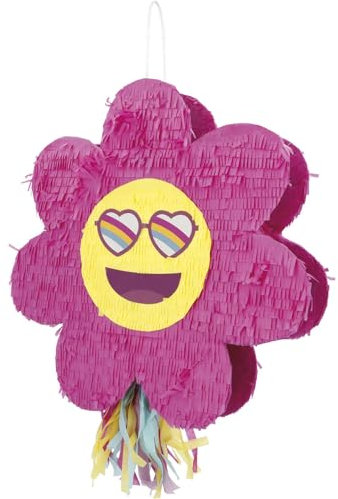 Pinata * BOHO GIRL * mit/ohne Süßigkeiten, Brille und Stock | Spiel und Deko für Kindergeburtstag, Party und Hochzeit | Größe: 50x50x10cm | Blume Piñata Geburtstag, Edition: Nur Pinata