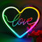 QXMH Herz Neon Schild, Liebe Neon Zeichen USB Powered Romantic Love Heart Neon Licht, LED Bunte Dekorationen Lampe für Schlafzimmer Kinder Mädchen Zimmer Hochzeit Party (Liebe)