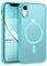 GUAGUA Magnetisch Hülle für iPhone XR [Kompatibel mit MagSafe] Matt Handyhülle Stoßfest Durchscheinende Rückseite Dünn Schutzhülle Case für iPhone XR (6,1 Zoll) See Blau