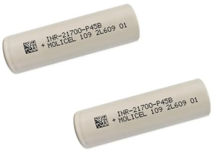 Molicel P45B 4500 mAh 45A 2I700 Double High Amp Flat Top Rechargable Battery Ultra-High Power High Speed Charging Perfect for Micro-mobility, Home Appliances No Nicotine