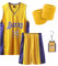 Pardofelis Basketball Trikot für Herren, Basketball Jersey Trainingskleidung Ärmelloses Atmungsaktives Sportbekleidung, Basketball T-Shirt Weste und Shorts mit 2 Schweißband Set (XL, Gelb-24)