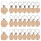 FOGAWA 24 Stück Schlüsselanhänger Holz Blanko DIY Holz Schlüsselanhänger Rund Wooden Keychain 4 cm Schlüsselanhänger Schlüsselbund Rohlinge für DIY, Malerei, Basteln Dekoration Geschenke(Rund)