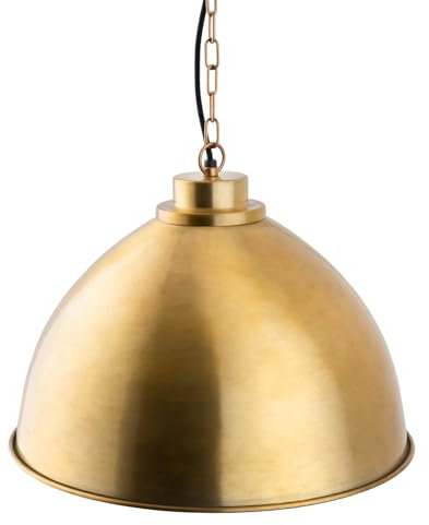 Riess Ambiente Design Hängelampe Industrial 45cm Gold Metall rund Pendelleuchte höhenverstellbar Esstischlampe Küchenlampe Metalllampe Industrial-Design