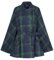Damen Trenchcoat Mantel Viktorianisch Vintage Reverskragen Warme Wintermantel mit Tasche Blau Grün Plaid XL