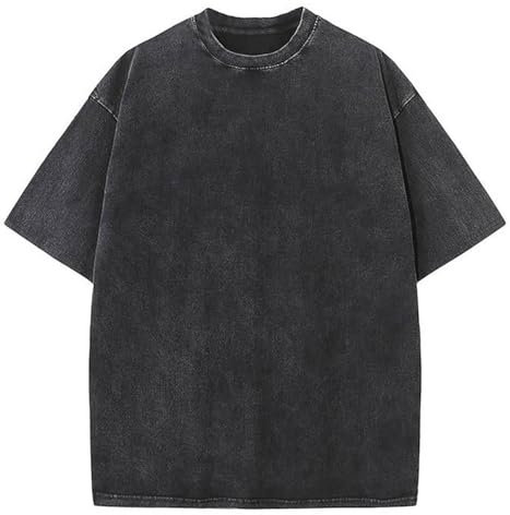 Botong Oversized Workout Shirts for Women Vintage Heavyweight T Shirts for Men Casual Loose Pump Covers Gym Black L