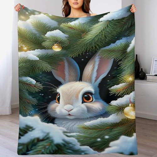 AAPZY süßes Kaninchen Kuscheldecken,Decke, 3D-Digitaldruck Kuscheldecke, Flannel Decke, Weich Wohndecke, Sofadecke Decke Für Kinder Jungen Erwachsene （180×200cm）