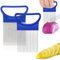 UEIOAVL Mandolinas,Soporte para cortador de cebolla cortador de aguja de cebolla de acero inoxidable para rebanar tomates ayuda para cortar cebolla (azul), 2 uds