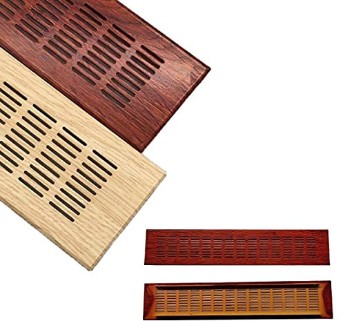 djgkENVQ Rejilla de Retorno de Aire, Rejilla de ventilación Rectangular de aleación de Aluminio con Borde Biselado, Textura de Madera de Roble, secuoya y Caoba(Redwood,300 * 80mm)