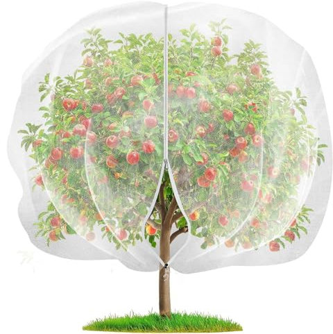 72 x 72 Inch Garden Netting Mesh for Plants, Fruit Tree Protect Cover Bag Fruit Cage, Insect Bird Barrier Netting Mesh with Zipper for Protection Plant Fruits Flower from Insect Bird Eating