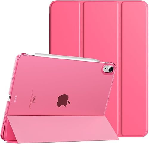 M TECH for iPad Air 11 Inch Case M2 2024/iPad Air 5th/4th Gen, Slim Hard Translucent Back Shell Cover, Auto Wake/Sleep, Pink
