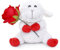 lilizzhoumax Die Rose Schaf Plüschtier 13cm/5” Simuliertes Tier Kawaii Kuscheltier Realistische Plüsch Spielzeug für Tiere Romantische Geschenke zum Valentinstag pelziges Stofftier Rot
