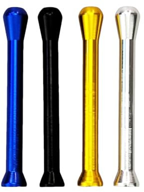 4 tubi per tabacco da fiuto, cannuccia, 68 mm, mini fischietto da fiuto in metallo, 4 colori, facile da trasportare, tubo filtro in alluminio, adatto per bottiglie di tabacco da fiuto.