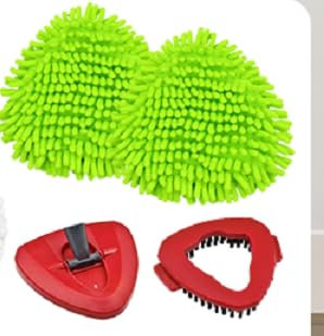 Spin Mop Pads Replacement for Vileda Easy Wring 1 Tank System, 2 Pack Microfiber Cloths Refills , 1 Pack Scrubber,1 Pack Mop Base