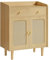 VASAGLE BOHOVEN Collection - Buffet Cannage, Meuble de Rangement, Placard avec Portes et Tiroirs en Rotin, Étagère Réglable, Style Bohème, pour Salle à Manger, Salon, Beige Chêne