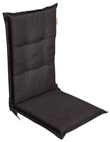 LILENO HOME Gartenstuhl Auflagen [1er Set - Hochlehner] in Anthrazit | bequeme Liegen als Sitzauflagen für Gartenmöbel - Stuhlkissen für Gartenstühle und Klappstühle BAR