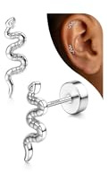 Adramata Ohrstecker Silber 925 Helix Piercings Hypoallergene Ohrringe Damen | Knorpel Ohrring Damen,Flatback Ohrringe Silber 925,Hypoallergen Tragus Helix Piercings,Vergoldet Ohrring Stecker