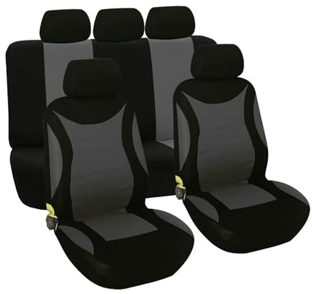 RXRJSU Sitzbezug Schwarze Und Pinke Autositzbezüge Für Toyota Für Camry Für Corolla Für Levin Für Vios FS Für Yaris L Für Prado(Grey)